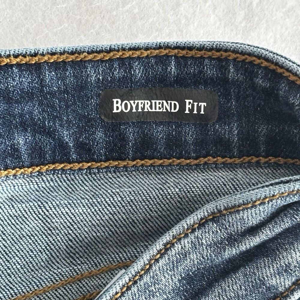JUDY BLUE Blue Boyfriend Fit Skinny Jeans High Rise Distressed - Picture 11 of 11